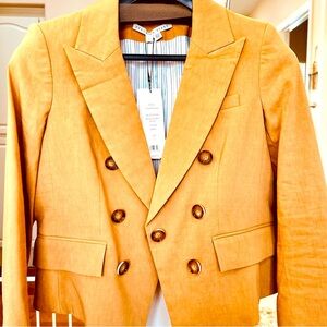 Veronica Beard Stretch Linen Tan Blazer